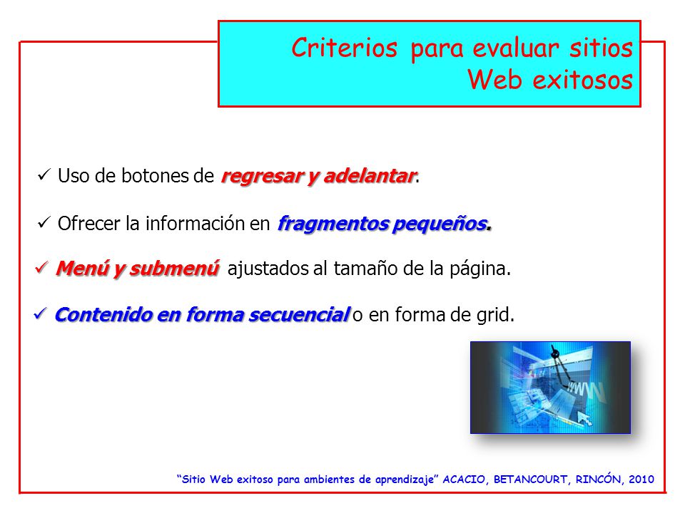 Criterios para evaluar sitios Web exitosos
