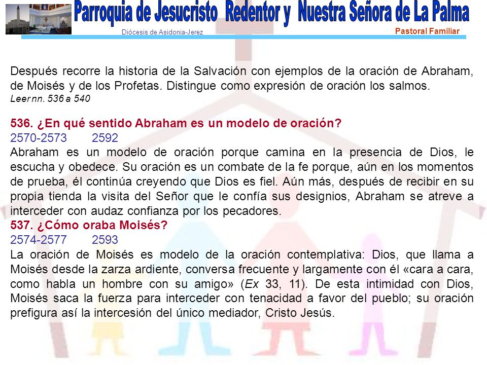 536. ¿En qué sentido Abraham es un modelo de oración