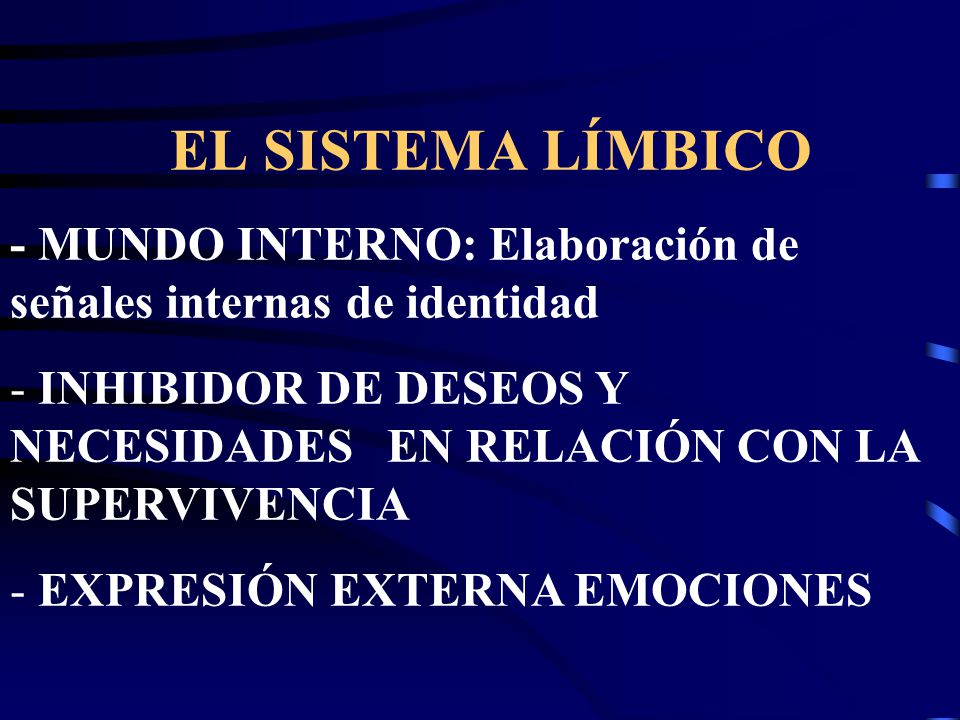 EL SISTEMA LÍMBICO - MUNDO INTERNO: Elaboración de señales internas de identidad.