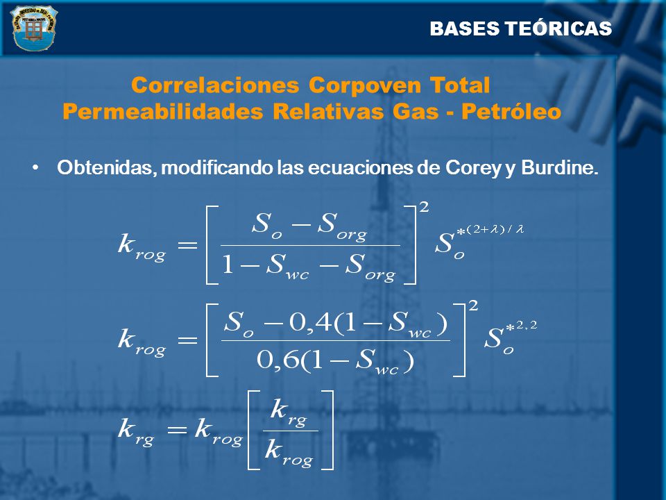 Correlaciones Corpoven Total Permeabilidades Relativas Gas - Petróleo
