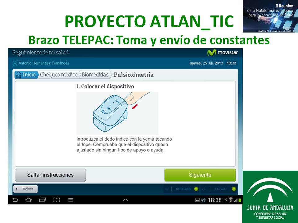PROYECTO ATLAN_TIC Brazo TELEPAC: Toma y envío de constantes