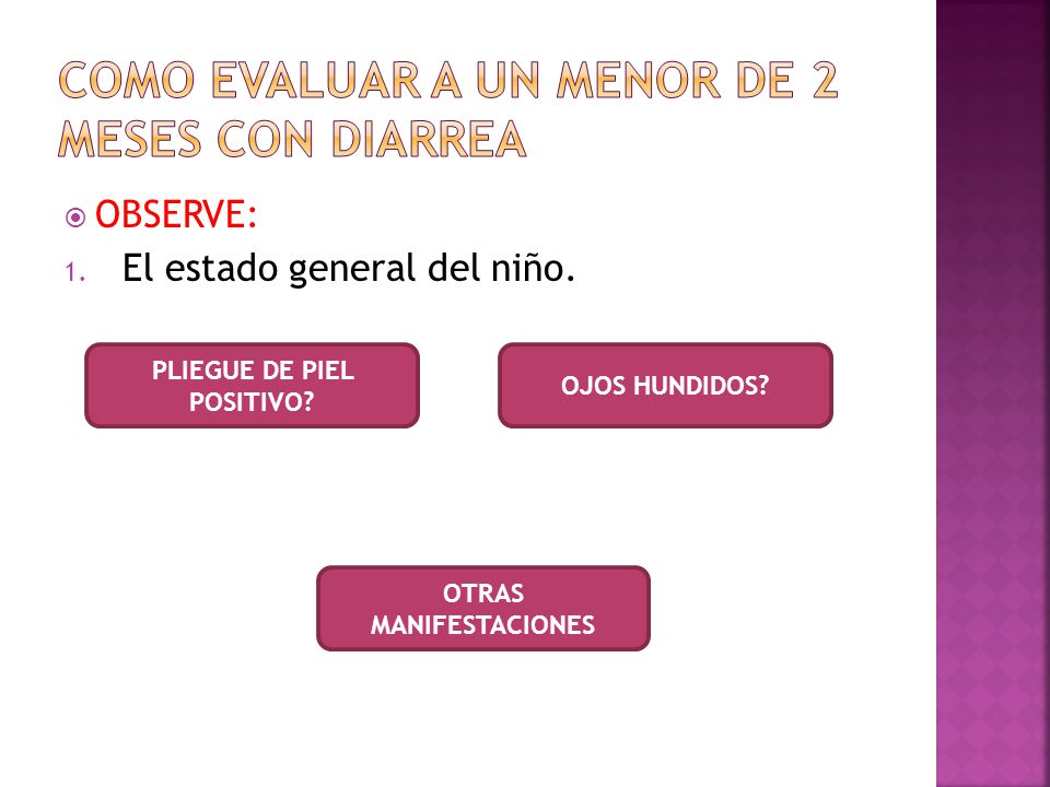 Como evaluar a un menor de 2 meses con diarrea