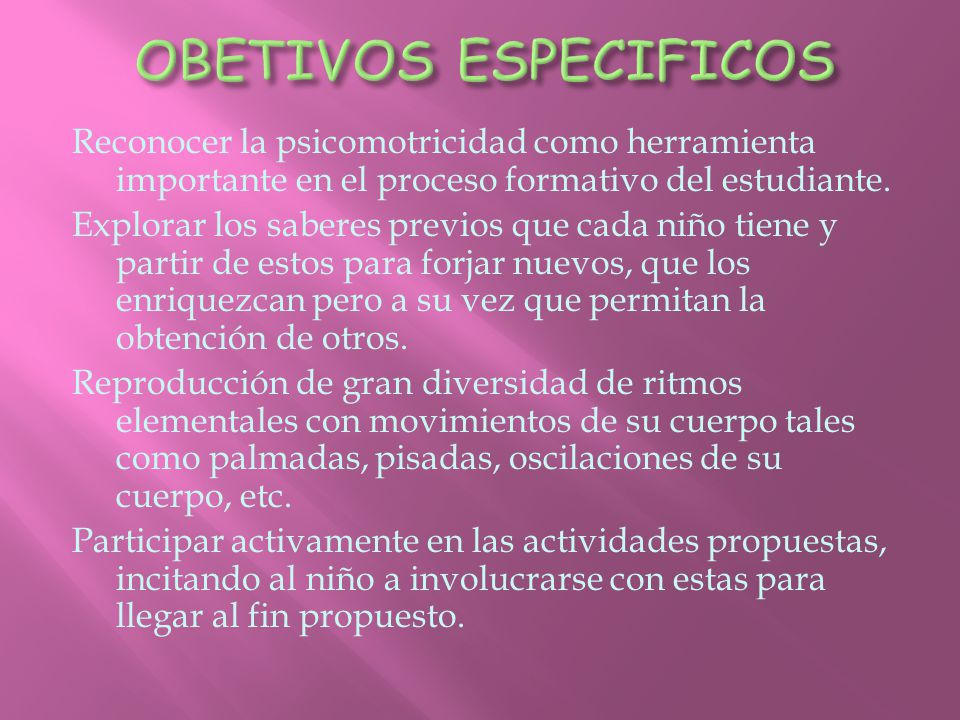 OBETIVOS ESPECIFICOS