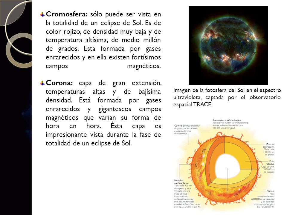 Cromosfera: sólo puede ser vista en la totalidad de un eclipse de Sol