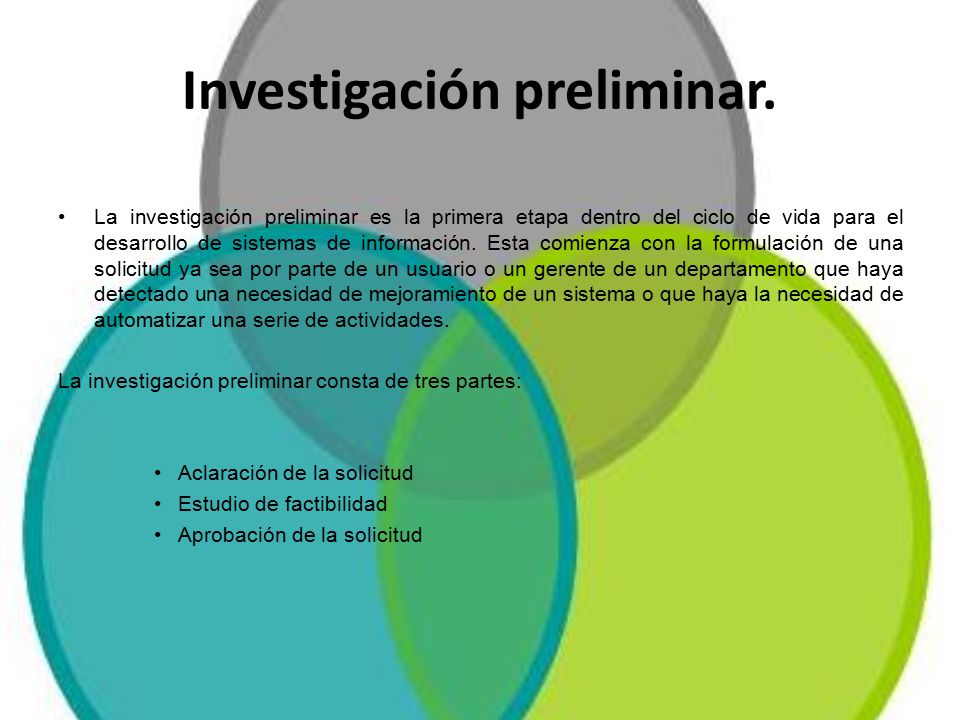 Investigación preliminar.