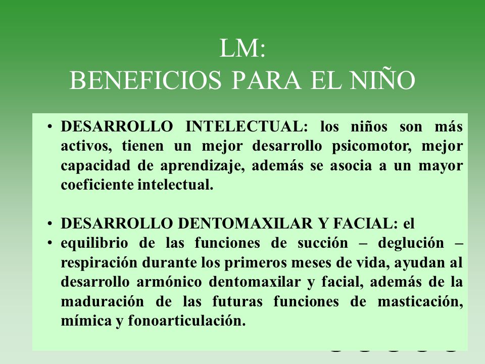 LM: BENEFICIOS PARA EL NIÑO