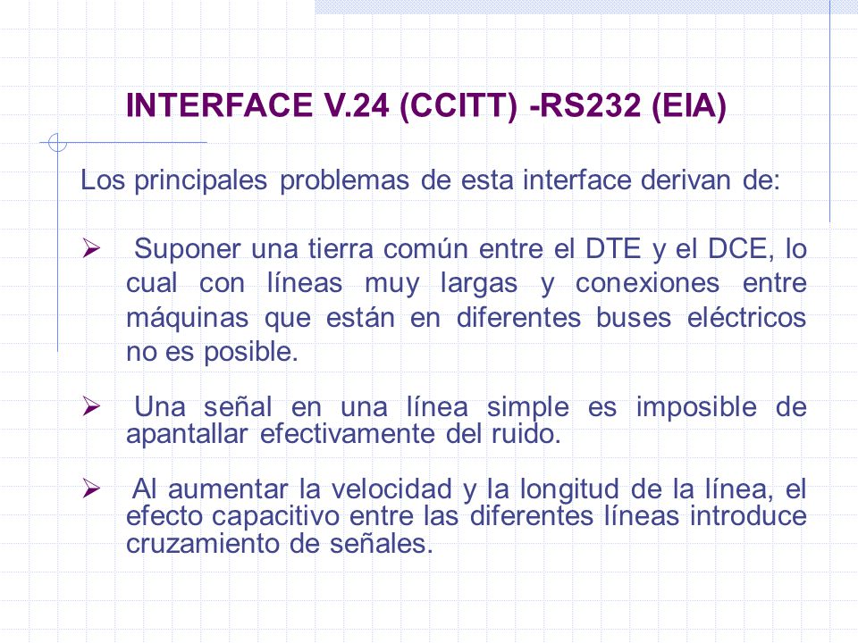 INTERFACE V.24 (CCITT) -RS232 (EIA)
