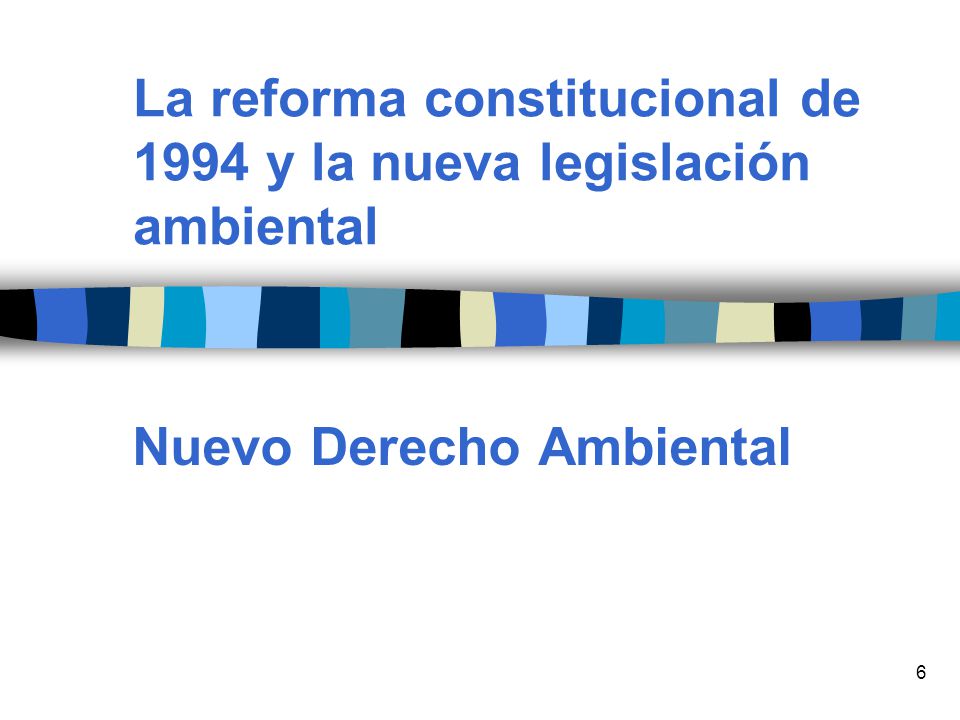 La reforma constitucional de 1994 y la nueva legislación ambiental