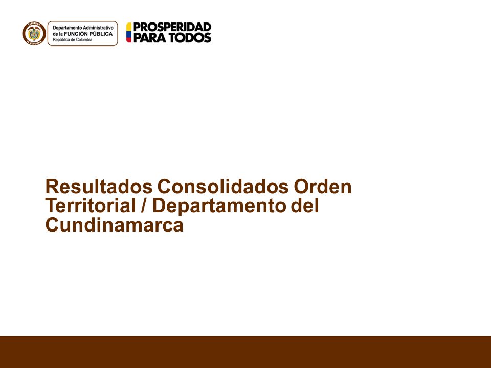 Resultados Consolidados Orden Territorial / Departamento del Cundinamarca