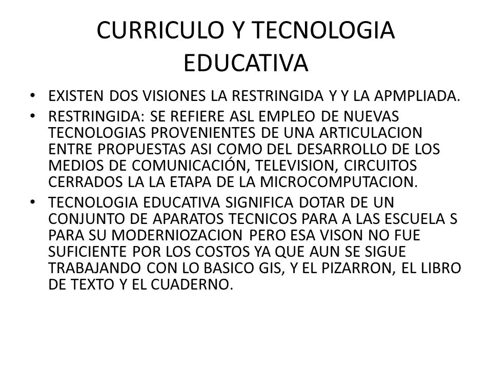 CURRICULO Y TECNOLOGIA EDUCATIVA