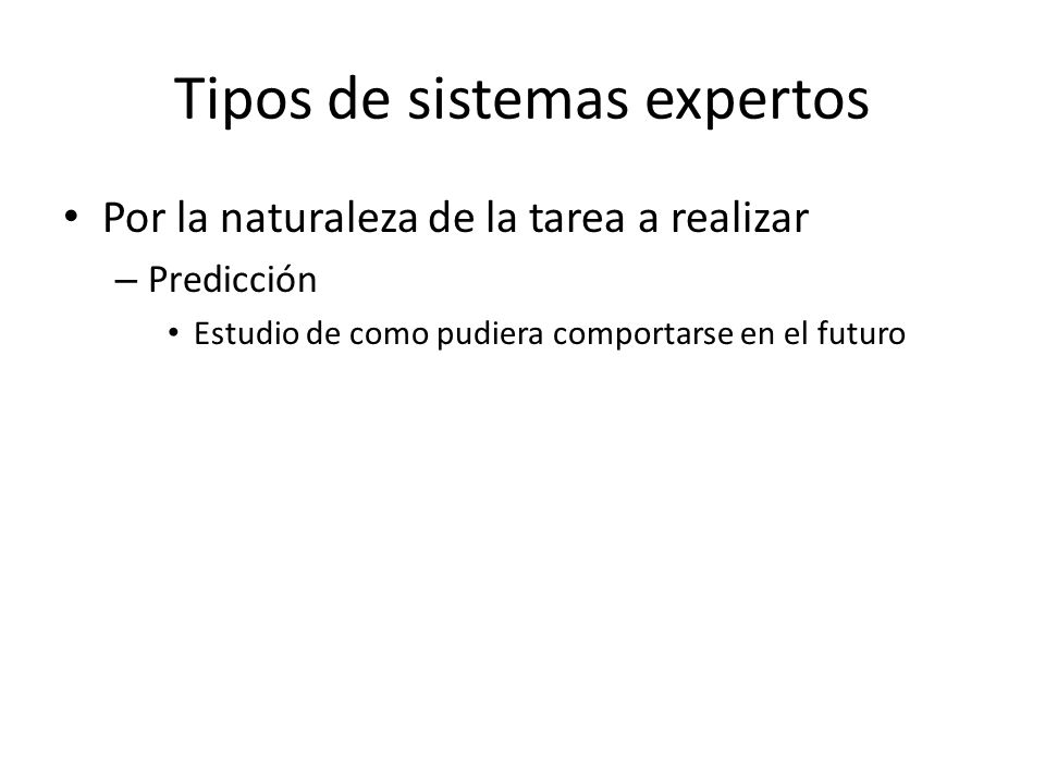 Tipos de sistemas expertos