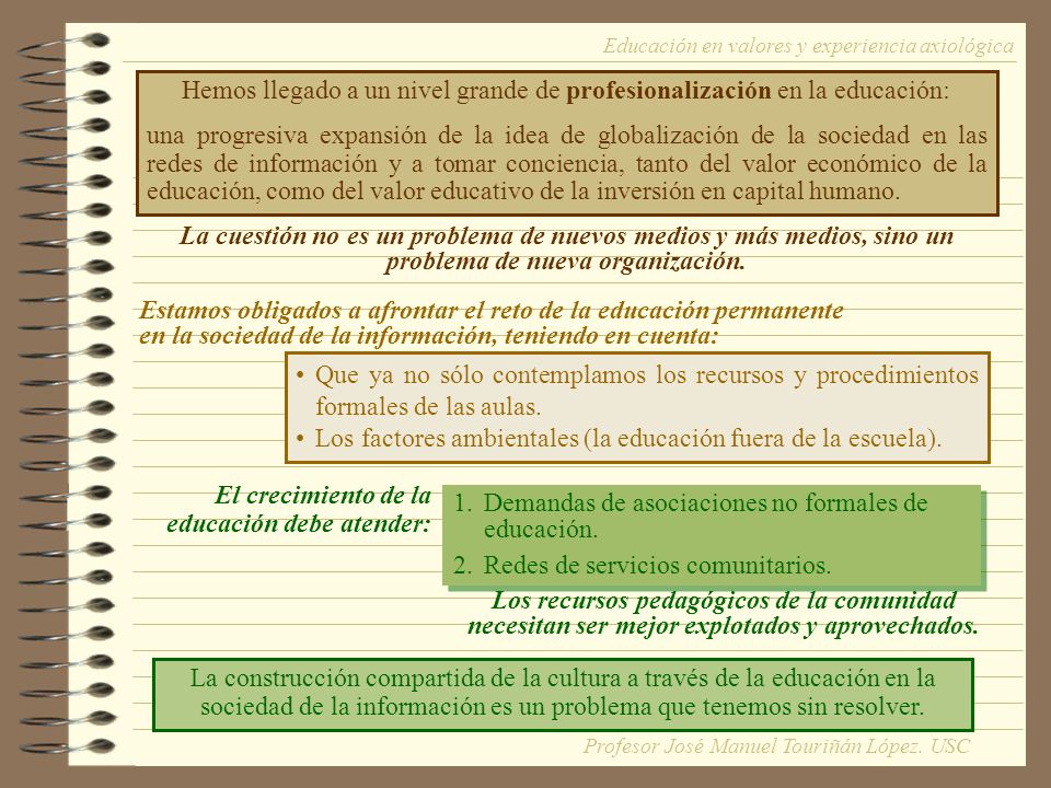 Hemos llegado a un nivel grande de profesionalización en la educación: