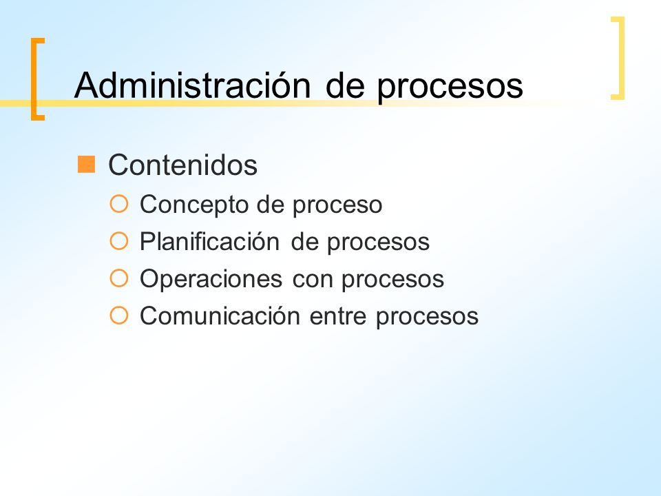 Administración de procesos