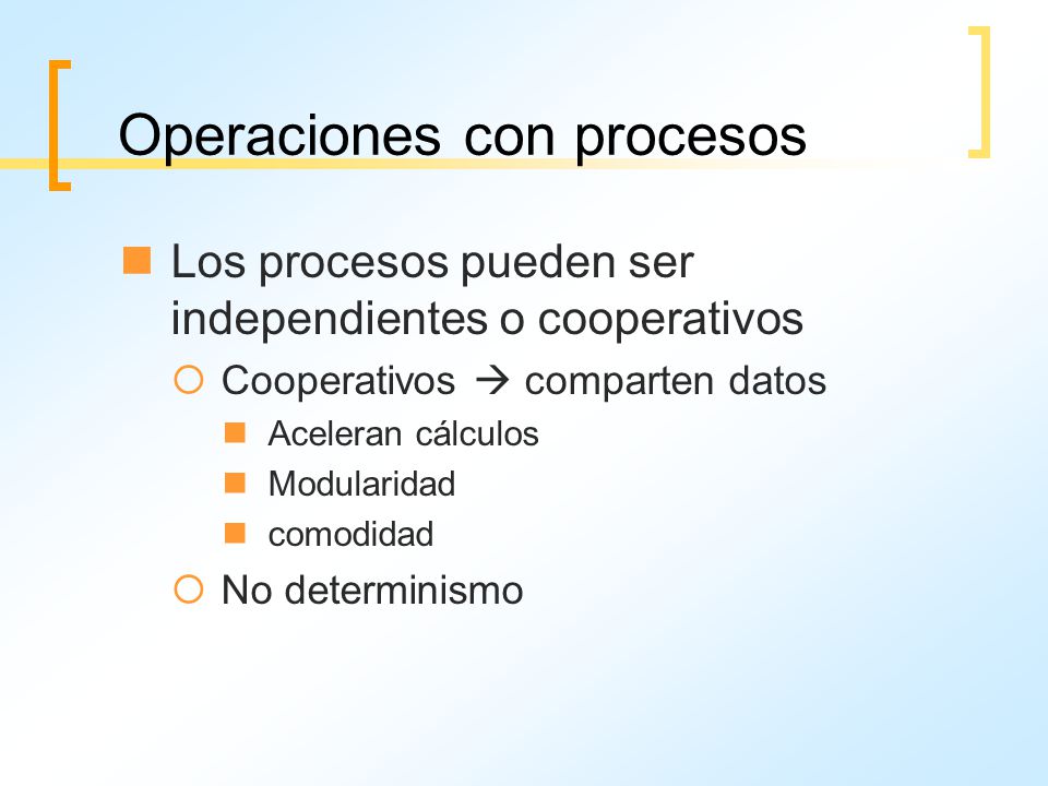 Operaciones con procesos