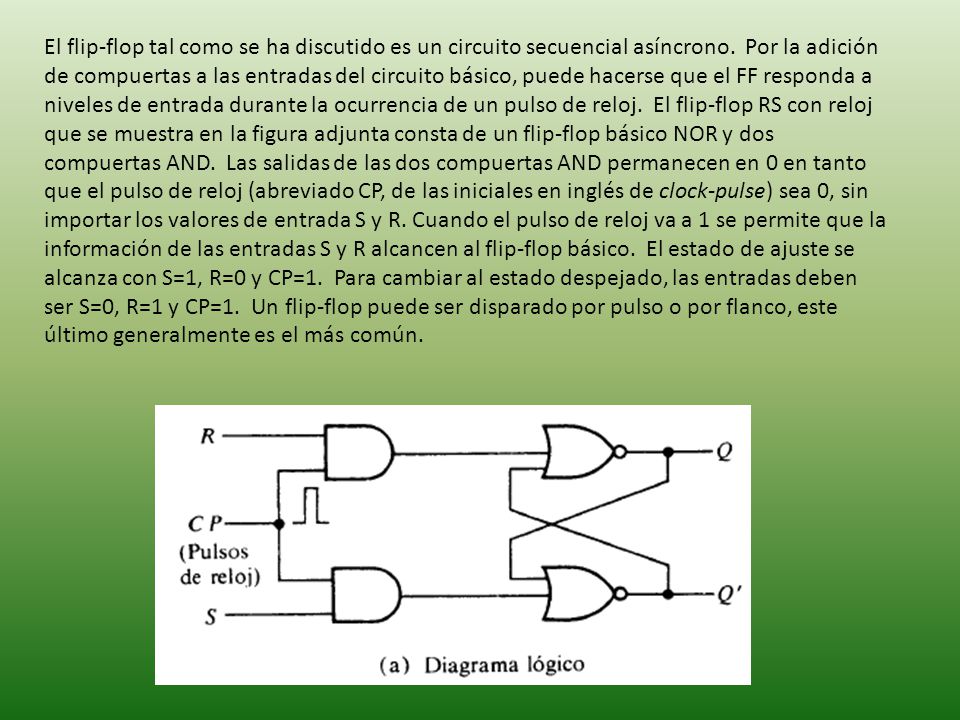 El flip-flop tal como se ha discutido es un circuito secuencial asíncrono.
