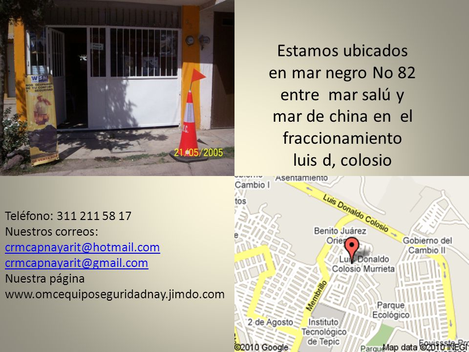 Estamos ubicados en mar negro No 82 entre mar salú y mar de china en el fraccionamiento luis d, colosio