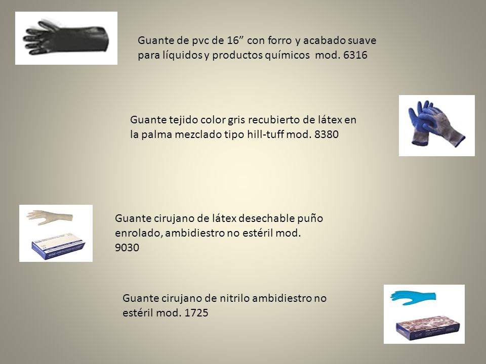 Guante de pvc de 16 con forro y acabado suave para líquidos y productos químicos mod. 6316