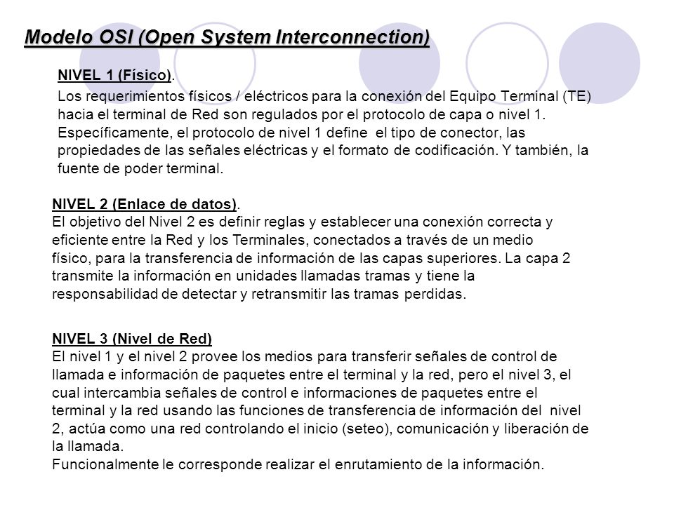 Modelo OSI (Open System Interconnection)