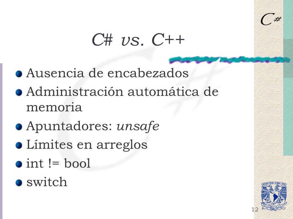 C# vs. C++ Ausencia de encabezados