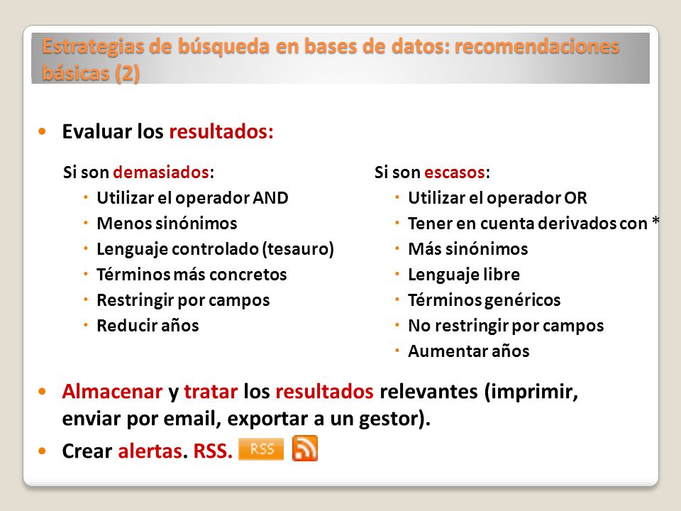 Estrategias de búsqueda en bases de datos: recomendaciones básicas (2)