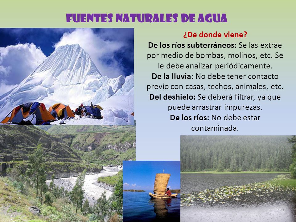 FUENTES Naturales DE AGUA