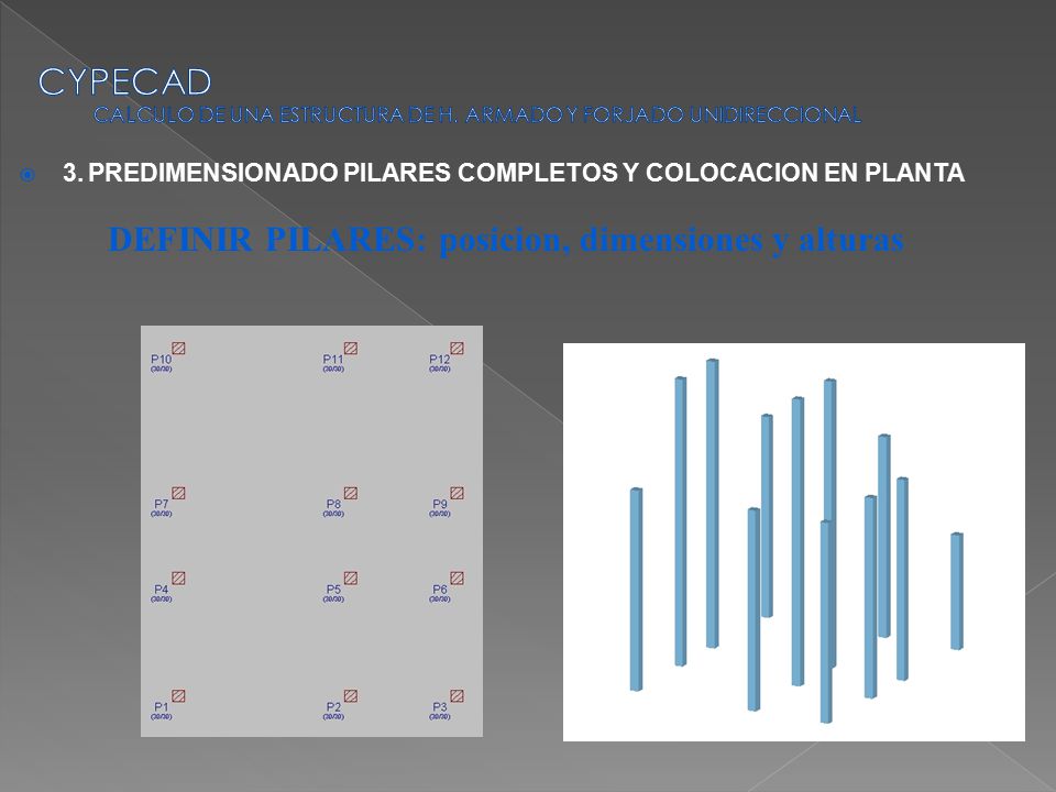 CYPECAD CALCULO DE UNA ESTRUCTURA DE H. ARMADO Y FORJADO UNIDIRECCIONAL
