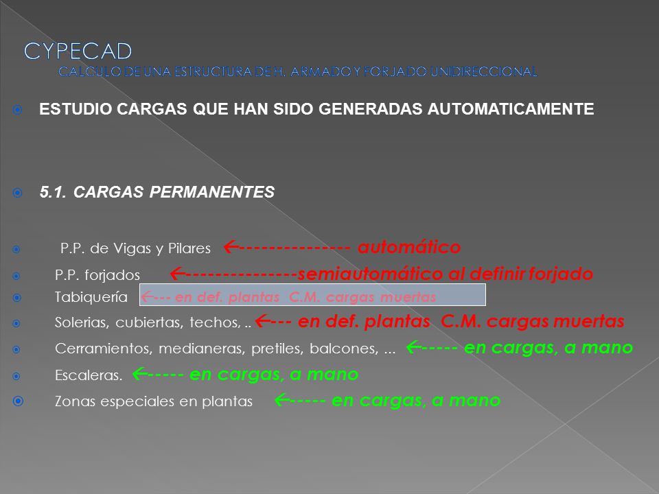 CYPECAD CALCULO DE UNA ESTRUCTURA DE H. ARMADO Y FORJADO UNIDIRECCIONAL