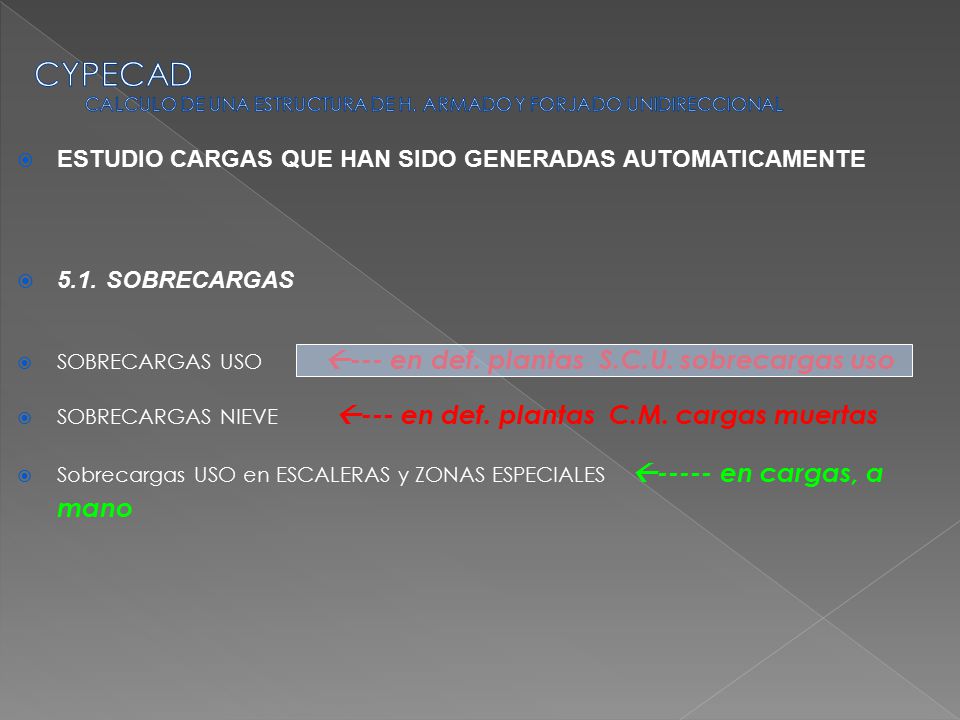 CYPECAD CALCULO DE UNA ESTRUCTURA DE H. ARMADO Y FORJADO UNIDIRECCIONAL
