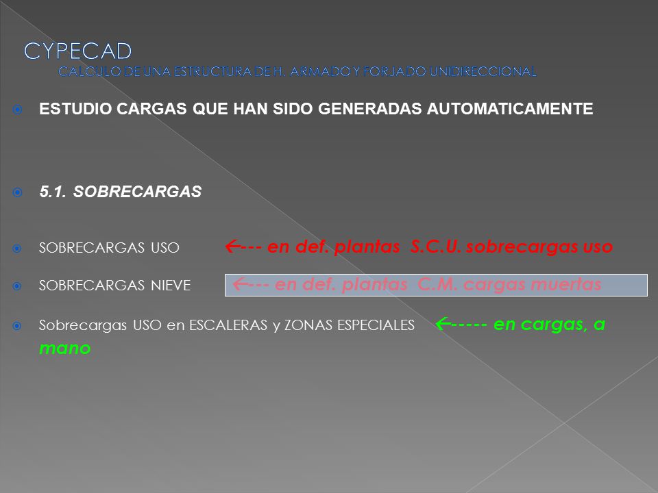 CYPECAD CALCULO DE UNA ESTRUCTURA DE H. ARMADO Y FORJADO UNIDIRECCIONAL