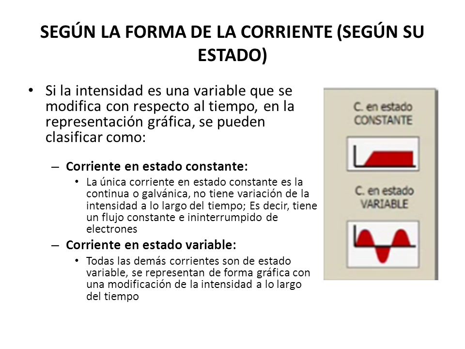 Según la forma de la corriente
