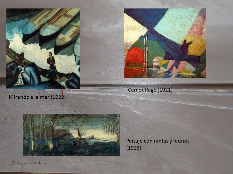 Camouflage (1921) Mirando a la mar (1922) Paisaje con ninfas y faunos (1923)