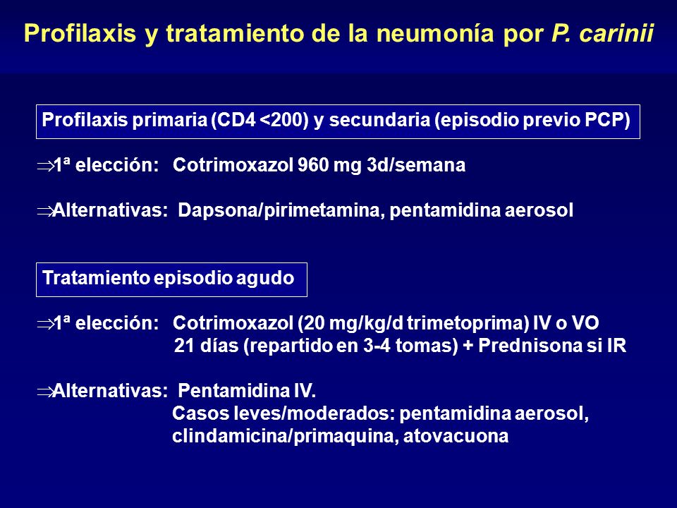 Profilaxis y tratamiento de la neumonía por P. carinii