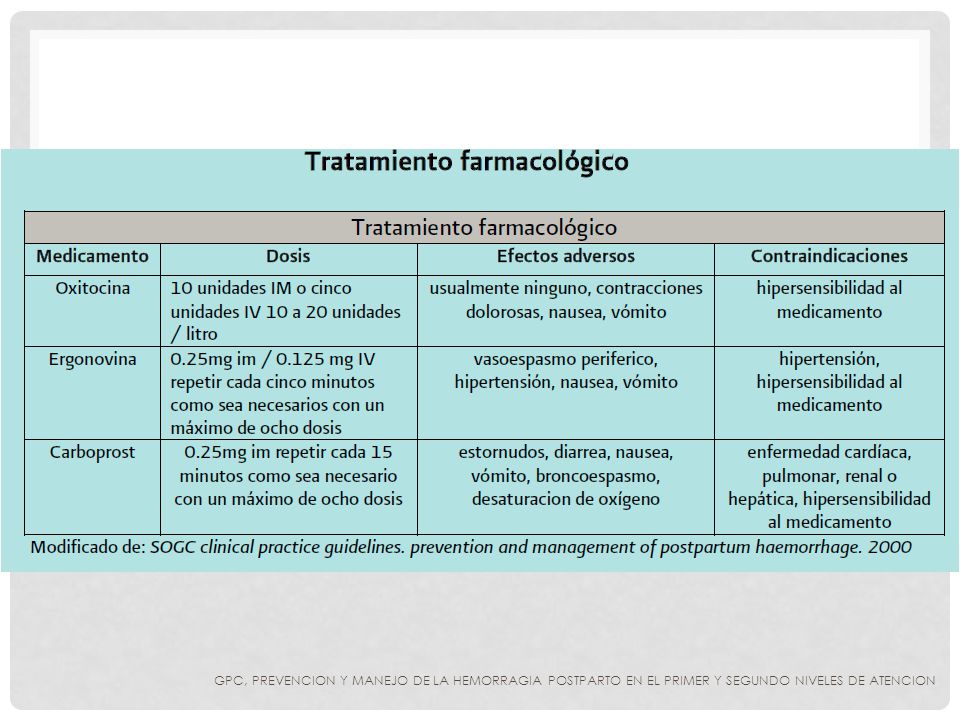 GPC, PREVENCION Y MANEJO DE LA HEMORRAGIA POSTPARTO EN EL PRIMER Y SEGUNDO NIVELES DE ATENCION