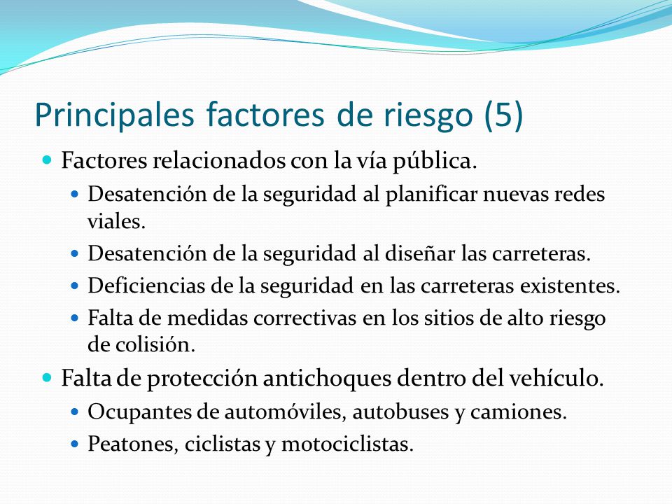 Principales factores de riesgo (5)