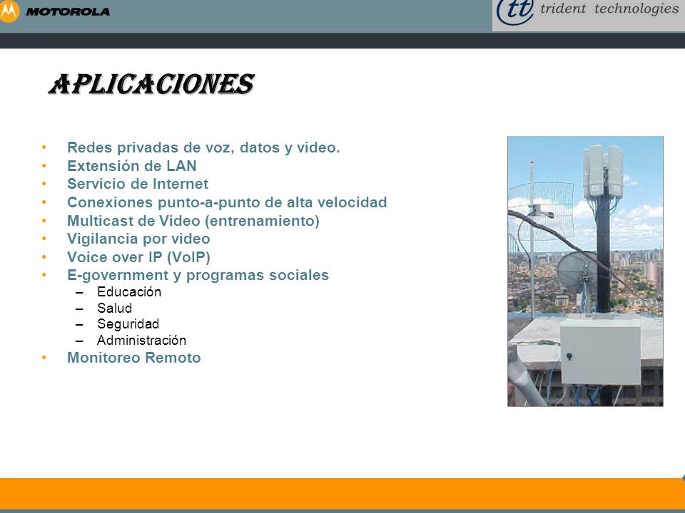 APLICACIONES Redes privadas de voz, datos y video. Extensión de LAN