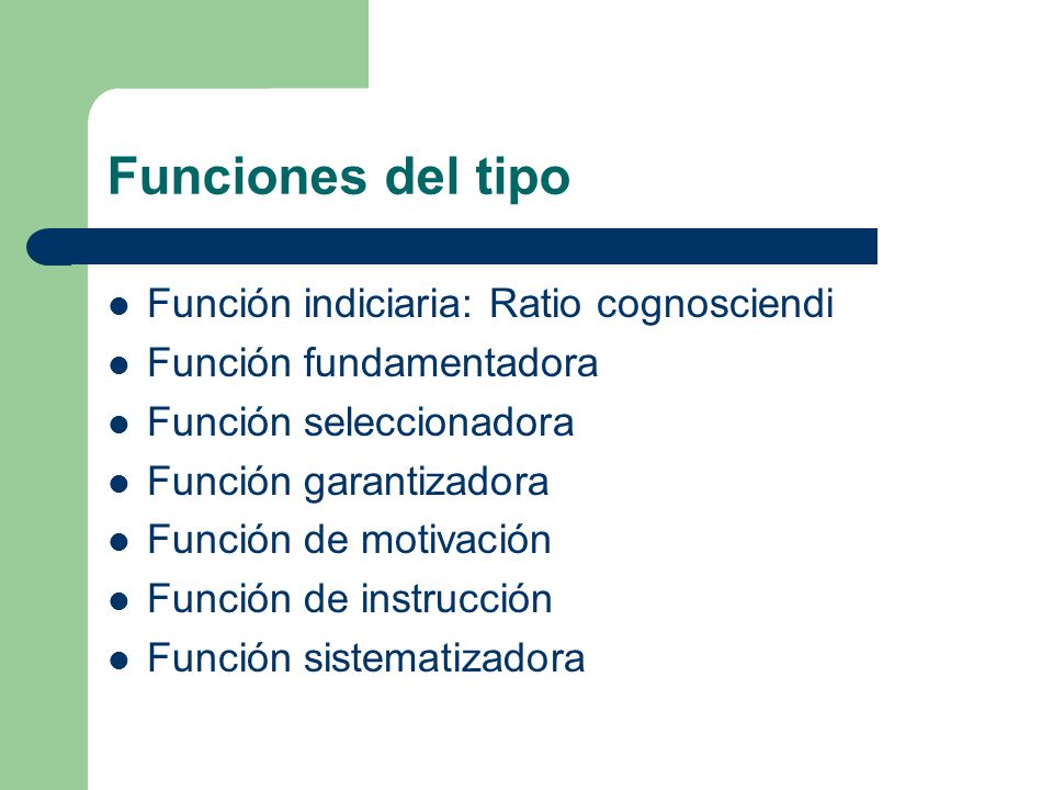 Funciones del tipo Función indiciaria: Ratio cognosciendi