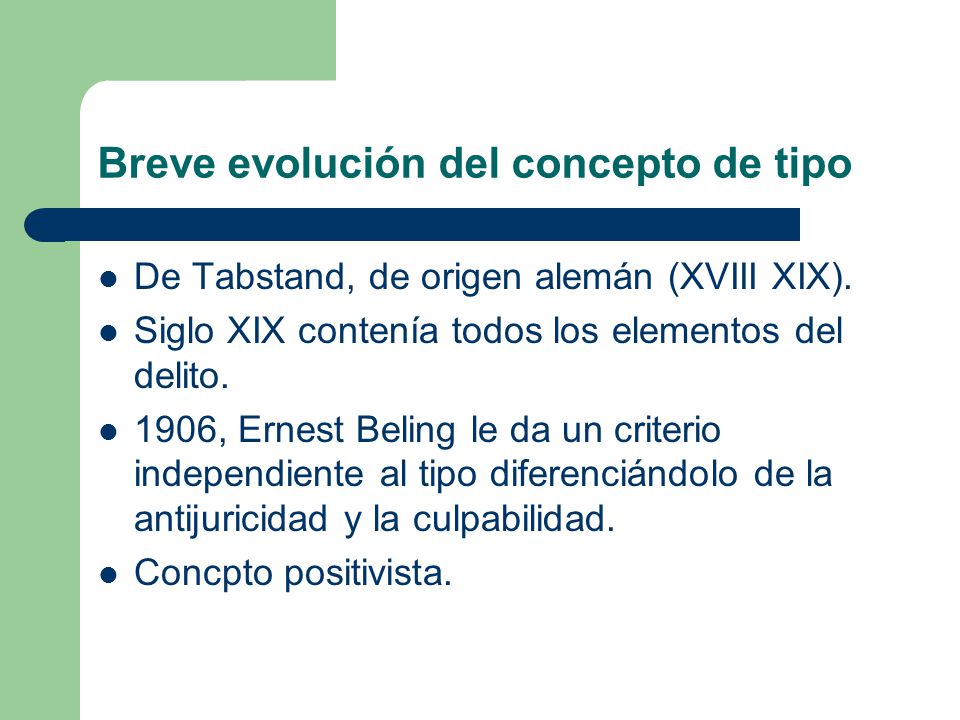 Breve evolución del concepto de tipo