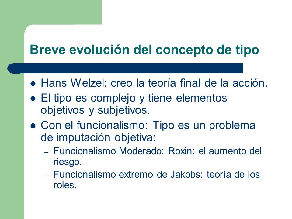 Breve evolución del concepto de tipo