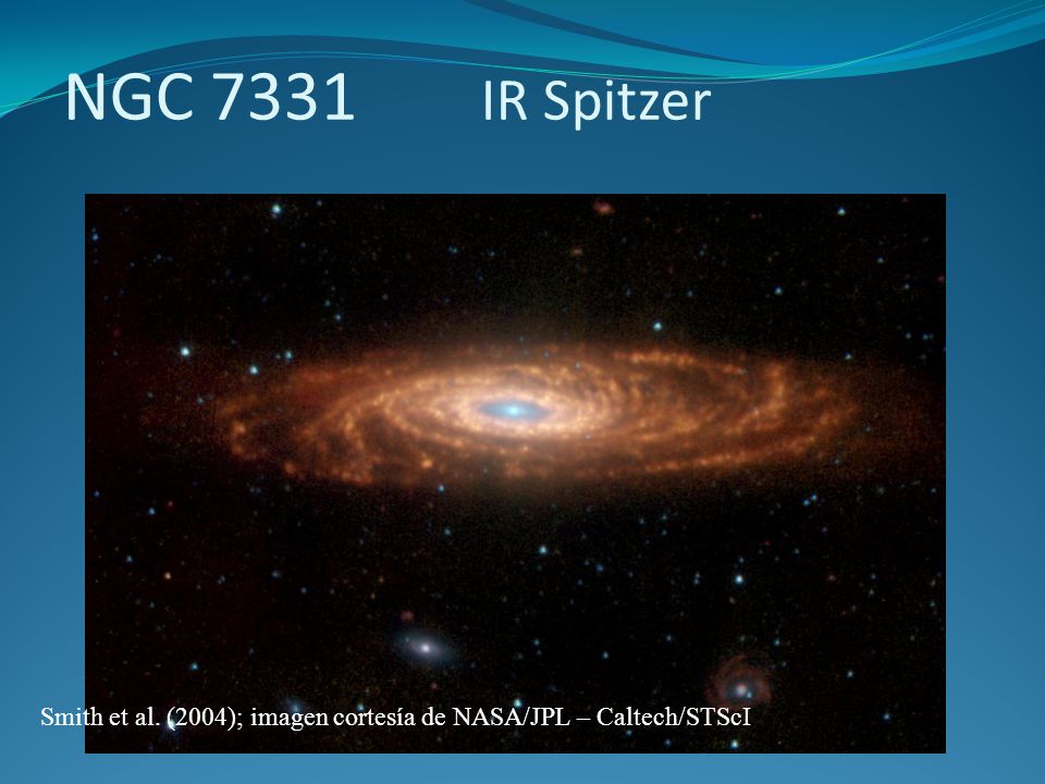 NGC 7331 IR Spitzer Smith et al. (2004); imagen cortesía de NASA/JPL – Caltech/STScI