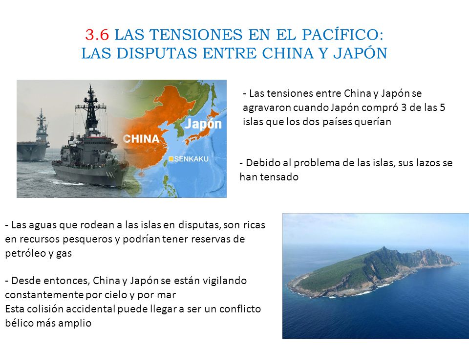3.6 LAS TENSIONES EN EL PACÍFICO: LAS DISPUTAS ENTRE CHINA Y JAPÓN