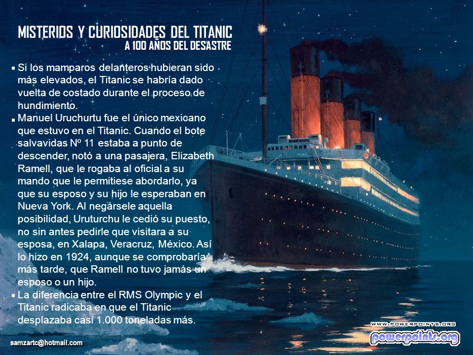 . . . MISTERIOS Y CURIOSIDADES DEL TITANIC A 100 AÑOS DEL DESASTRE