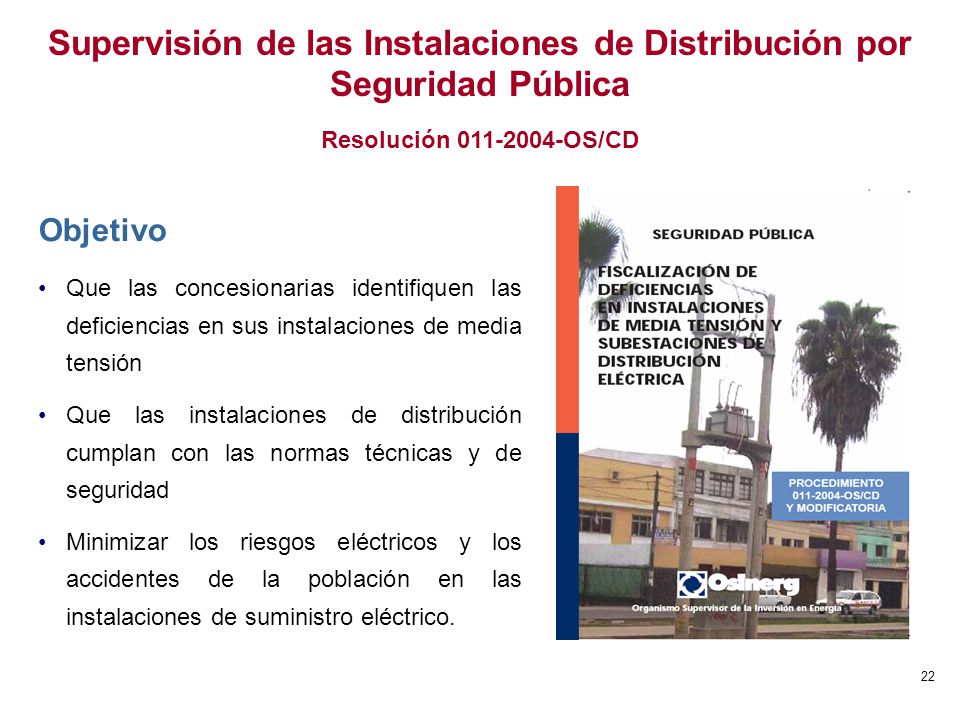 Supervisión de las Instalaciones de Distribución por Seguridad Pública