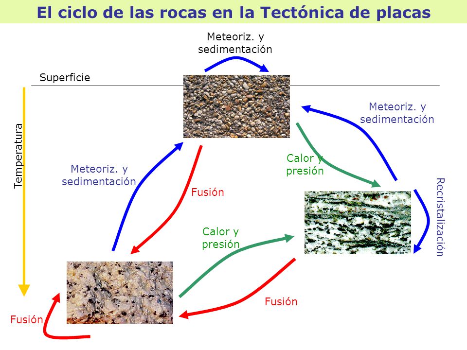 El ciclo de las rocas en la Tectónica de placas