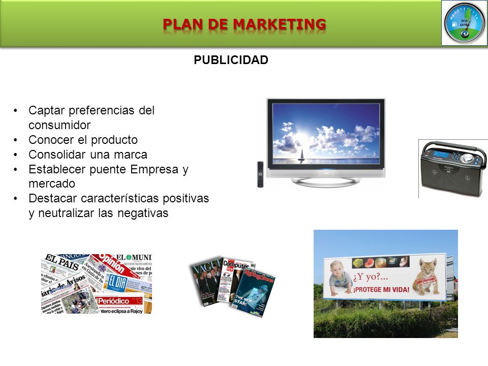 PLAN DE MARKETING PUBLICIDAD Captar preferencias del consumidor