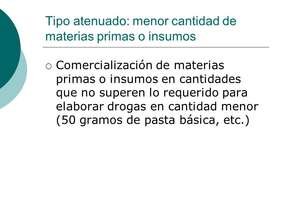Tipo atenuado: menor cantidad de materias primas o insumos