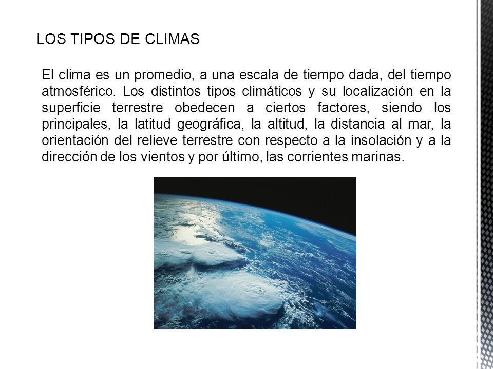 LOS TIPOS DE CLIMAS