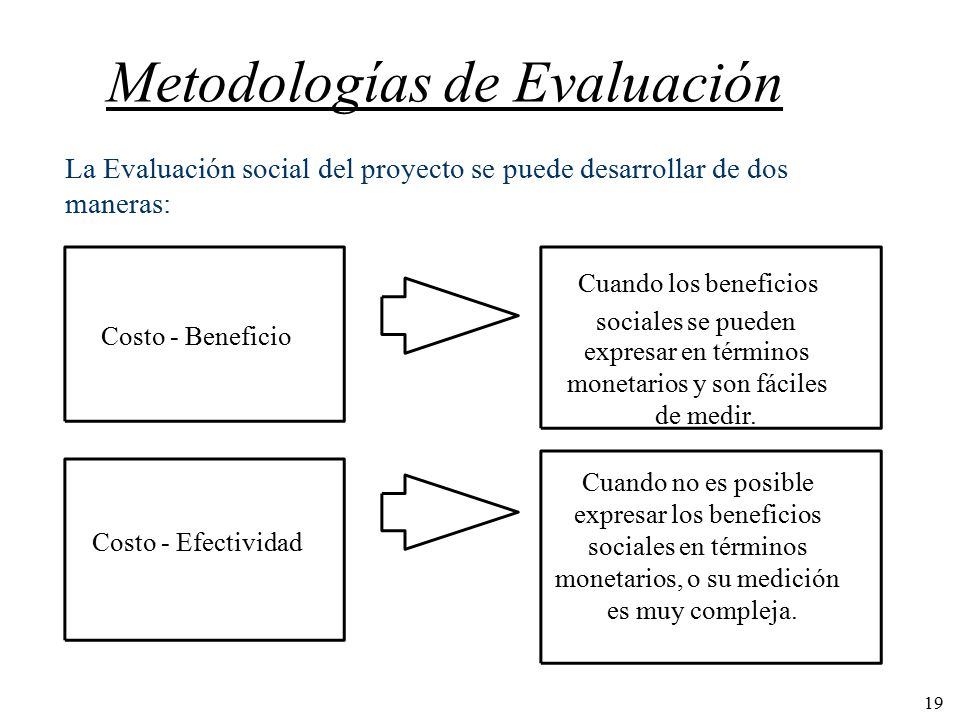La Evaluación social del proyecto se puede desarrollar de dos maneras: