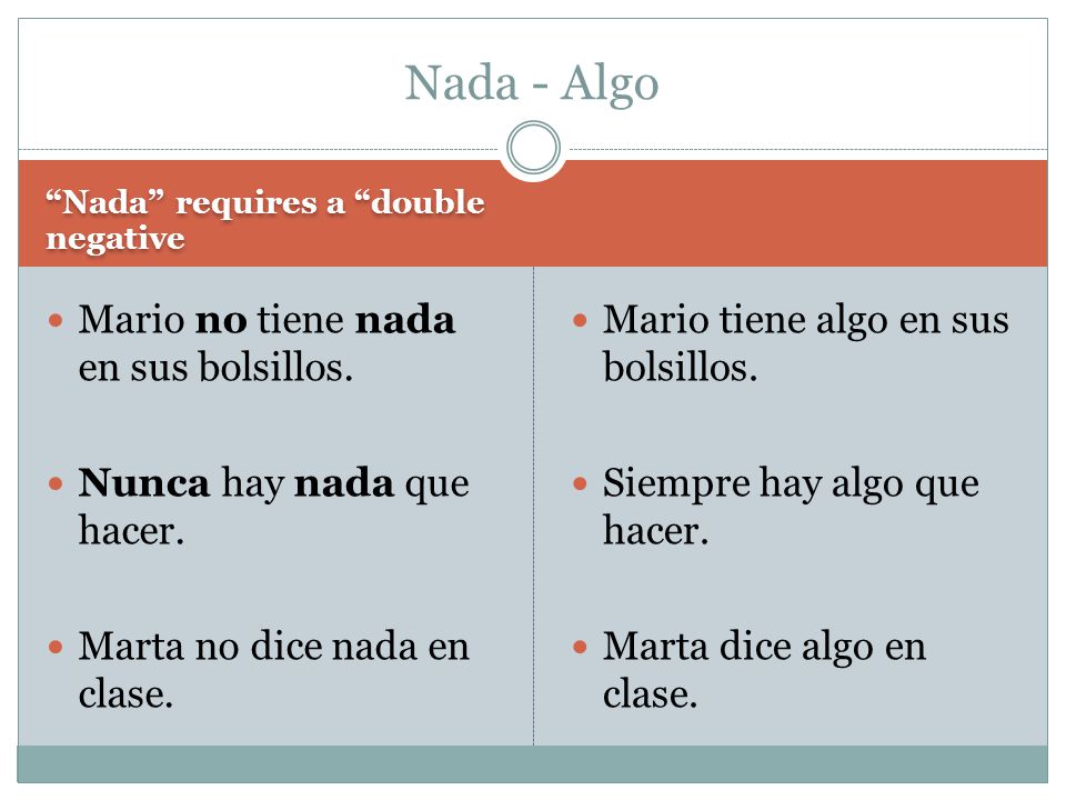 Nada - Algo Mario no tiene nada en sus bolsillos.