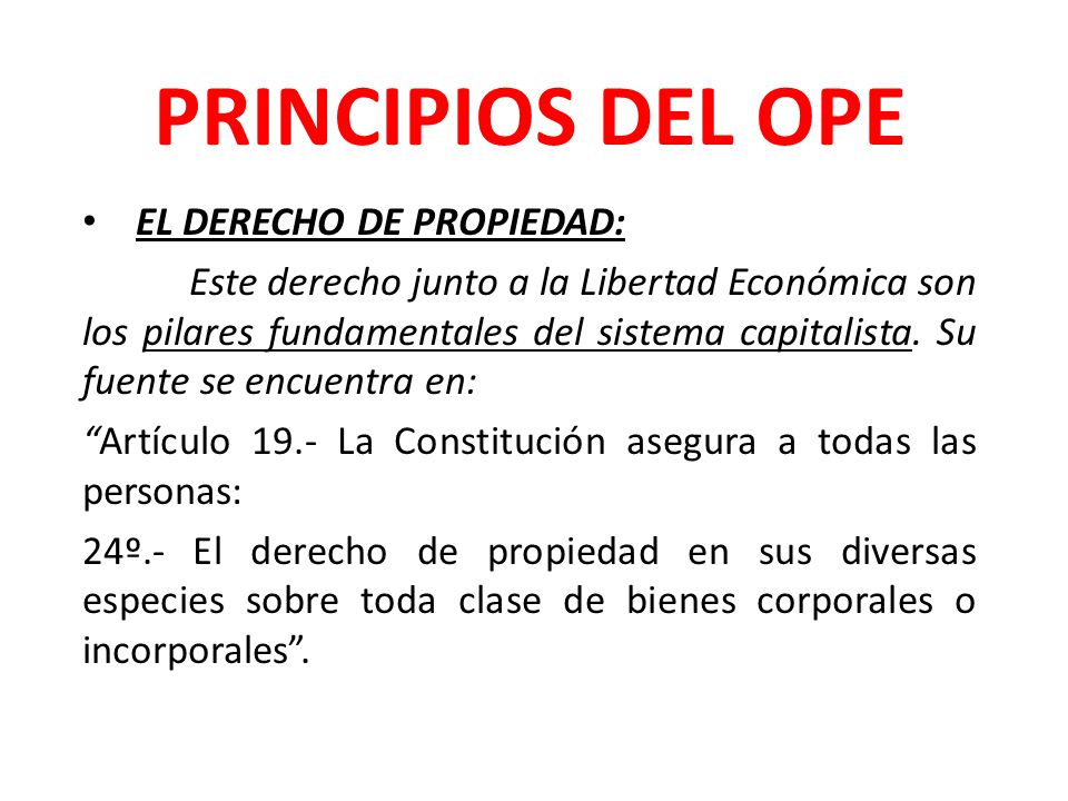 PRINCIPIOS DEL OPE EL DERECHO DE PROPIEDAD: