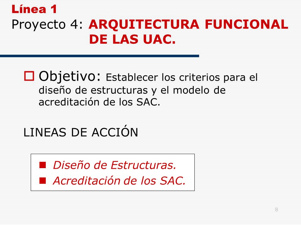 Línea 1 Proyecto 4: ARQUITECTURA FUNCIONAL DE LAS UAC.
